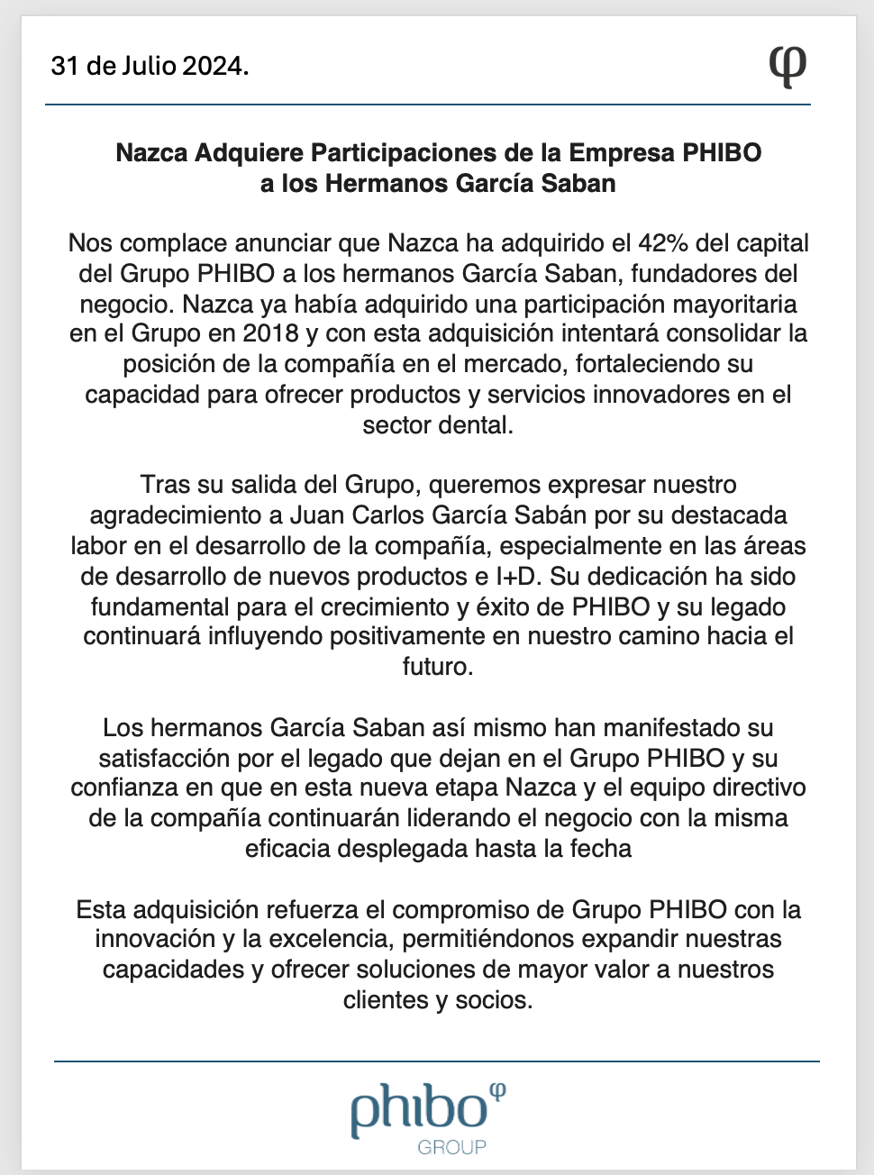 comunicado nazca - phibo